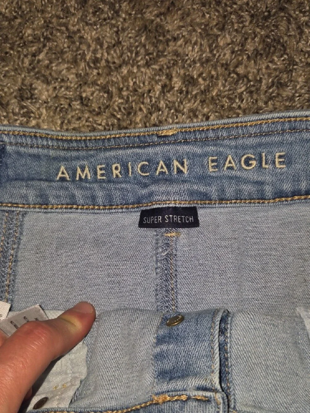 American Eagle Outfitters Light Blue Button-Front Denim A-Line Skirt